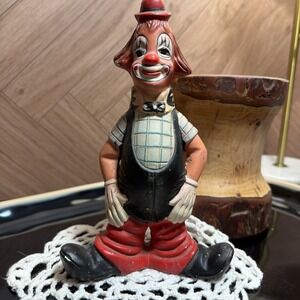 Norleans Japanese Figurine - Clown -Handmade Portugal Chalk Style